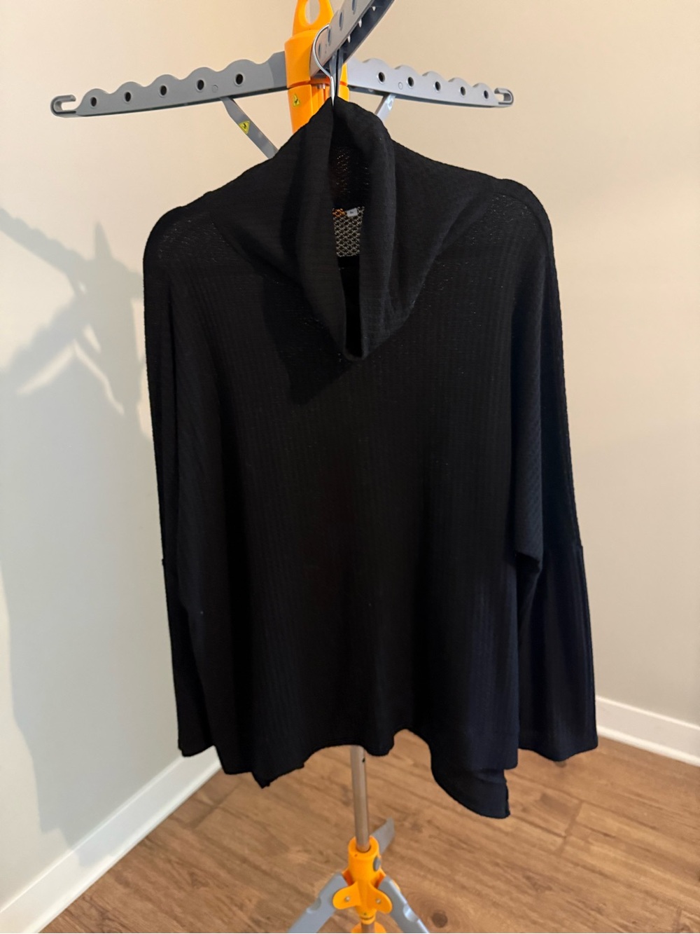 Black Lightweight Cowl Neck Tunic Top - Women